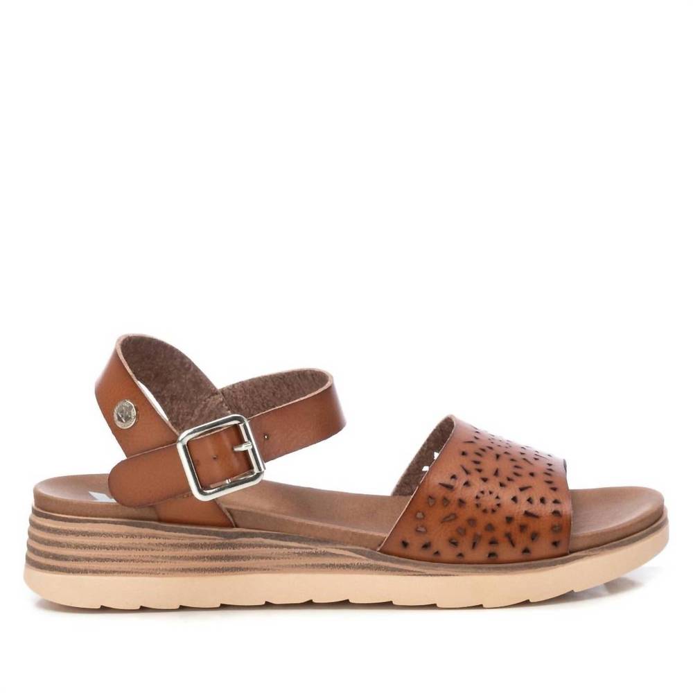 NEW XTI women's low wedge sandals in taupe